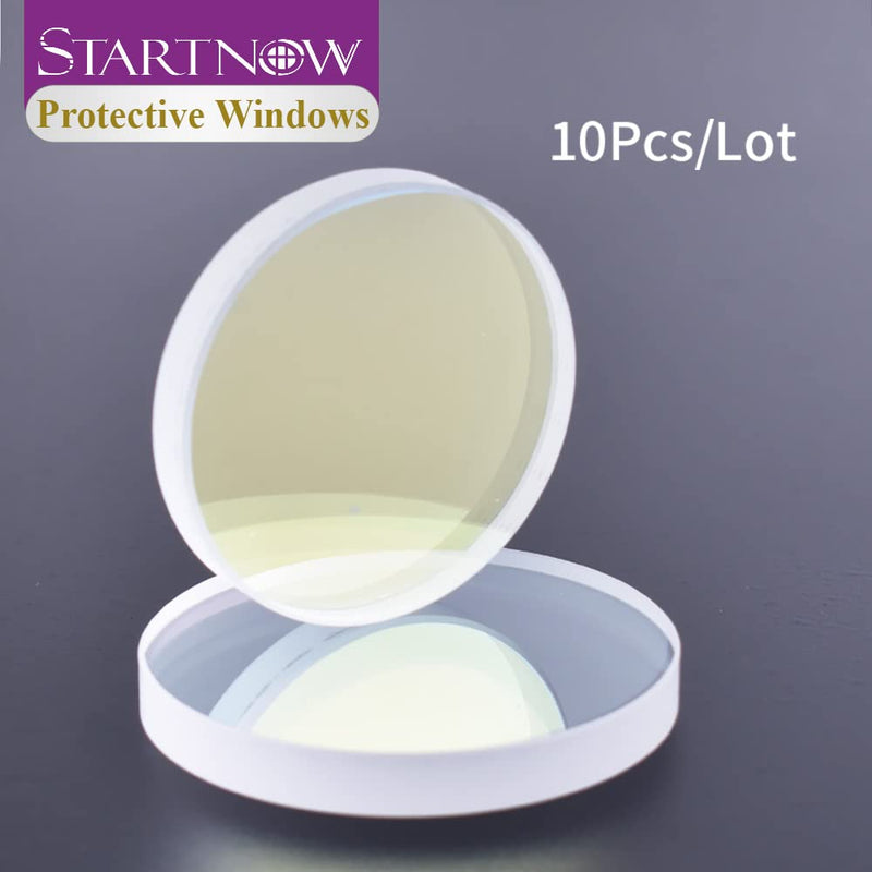 Startnow 10Pcs/Lot Fiber Laser Protective Lens D28xT4 24.9x1.5 30x5 37x7 50x2 1064nm Optical Fiber Lens for Raytools Precitec Cutting Head (37x7 10KW (10PCS)) 37x7 10KW (10PCS)