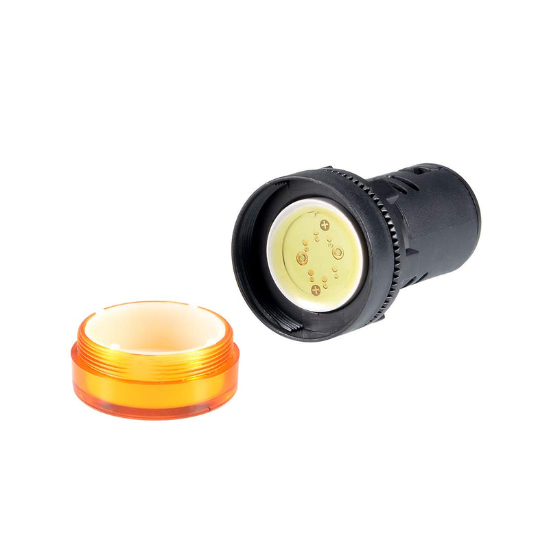 uxcell 2Pcs AC/DC 110V Indicator Lights, Yellow LED, Flush Panel Mount 7/8" 22mm