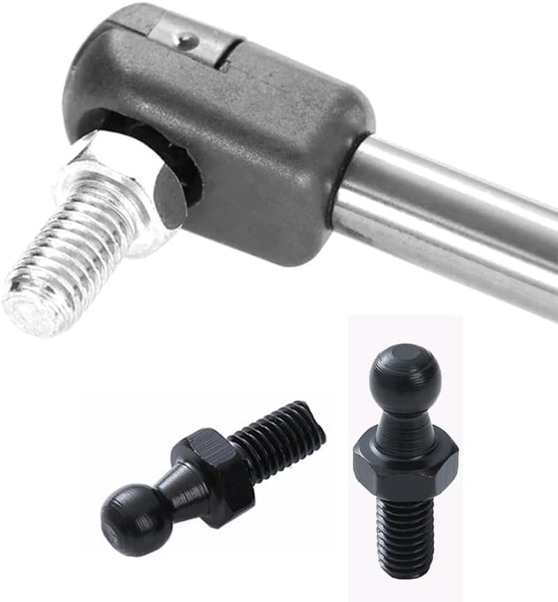 Qty 5 10mm Ball Studs with Hardware M8 Pin Bolt End Fittings 5/16-18 Thread x 1/2" Long Shank for Gas Lift Support Strut Ended Bonnet Fittings (Black, M8 Screw 5pcs) Black