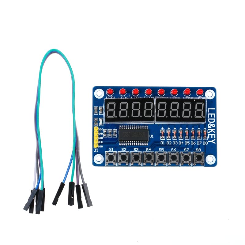 2Pcs TM1638 Display Module 8 Bit LED Digital Tube 8 Bit Digital Led Key Display Module LED Display Module Microcontroller Display Module with Keys Electronic Module for Ardiuno