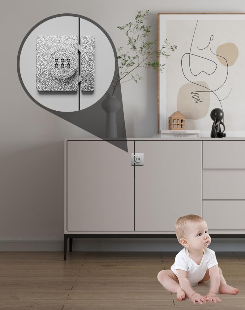 ETEKJOY Keyless Cabinet Lock 3-Digit Combination for Swinging/Sliding Door Drawer Cupboard Locker Closet Wooden Box Hook-Locking (Black, 180 Degree) Black