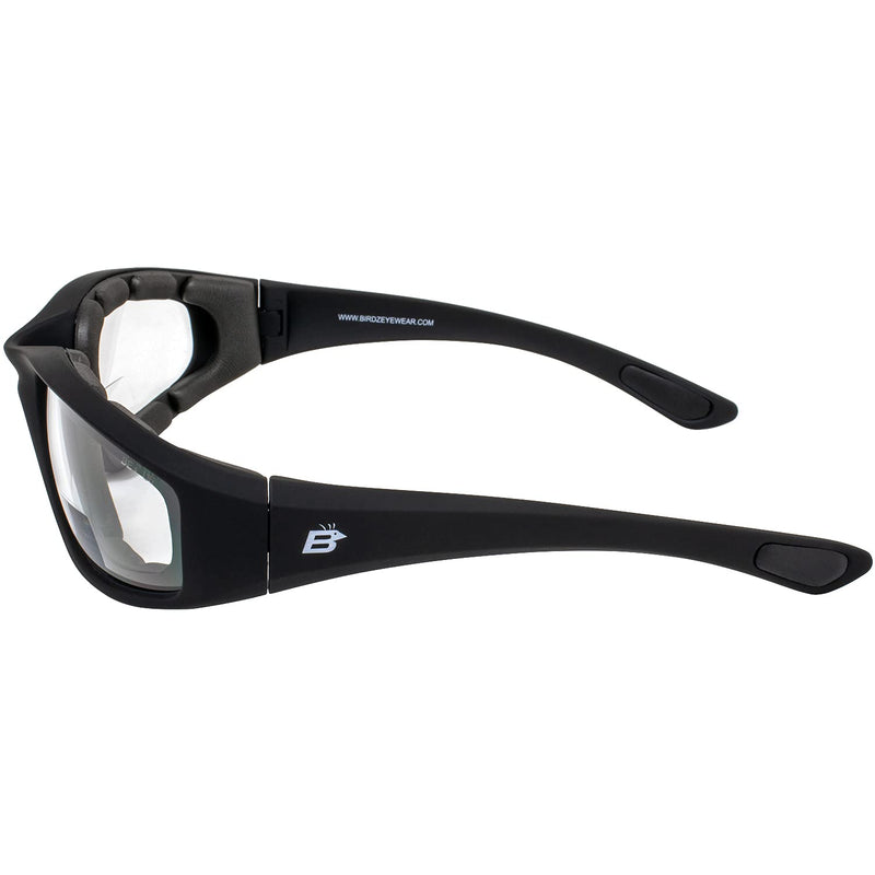 Birdz Eyewear Oriole Bifocal Safety Motorcycle Sunglasses 3 Pairs Black Frames 1.5 Clear & Smoke Lenses Carry Bag (Clear & Smoke)