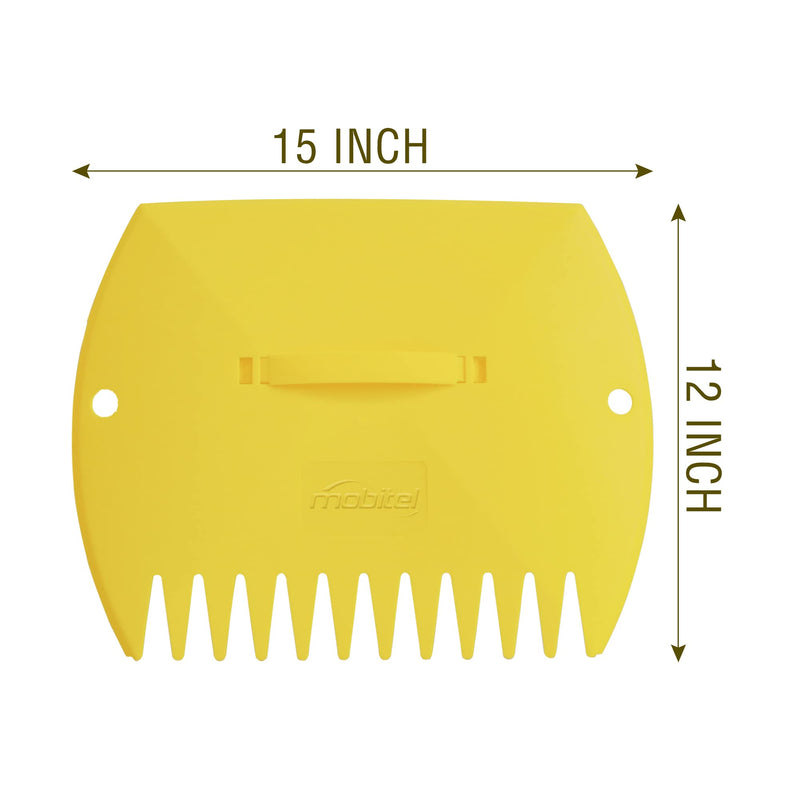 Mobitel Leaf Scoops Hand Rakes -Large Leaf Grabber for Picking Up Yard Leaves, Lawn Garbage and Grass Clippings light yellow