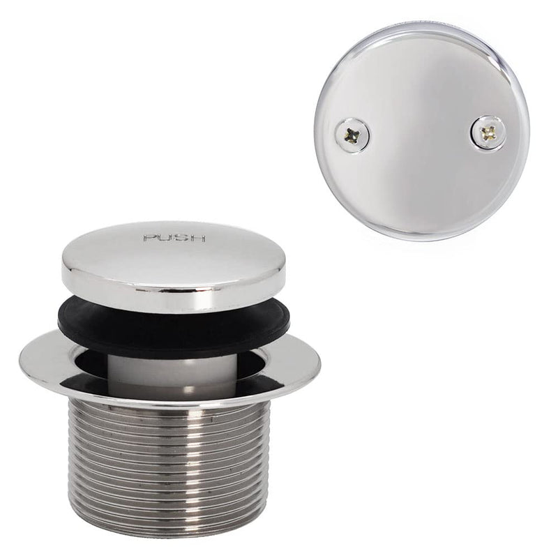Westbrass Y593244CP White Tubular Tip-Toe Bath Waste and Overflow Assembly, Polished Chrome 1 Pack