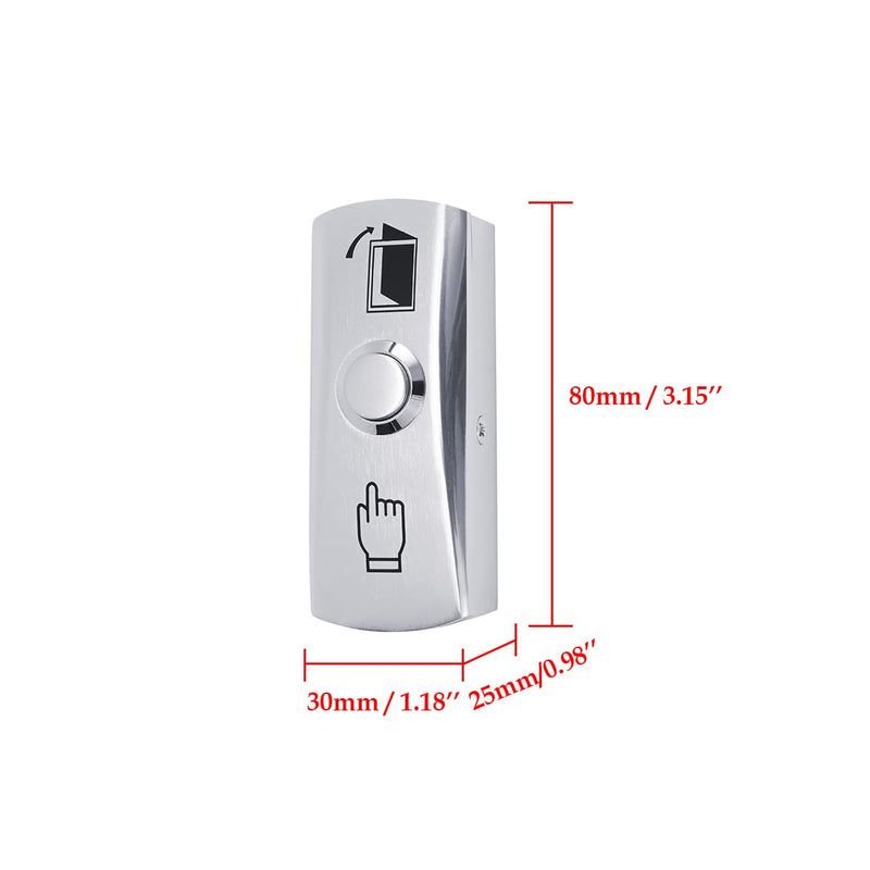 Push to Exit Button for Door Access Control System Zinc Alloy Shell NO/COM Output Classic Shape 4pcs Z30 4PCS