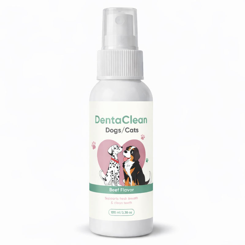 Dentaclean for Dogs & Cat, Dental Spray with Probiotics, Calendula Extract, Rosemary and Green Tea Extract, Eliminate Bad Breath, Fresher Breath & Cleaner Teeth, No Brushing, 100 ml/3,38 Oz (1) 1