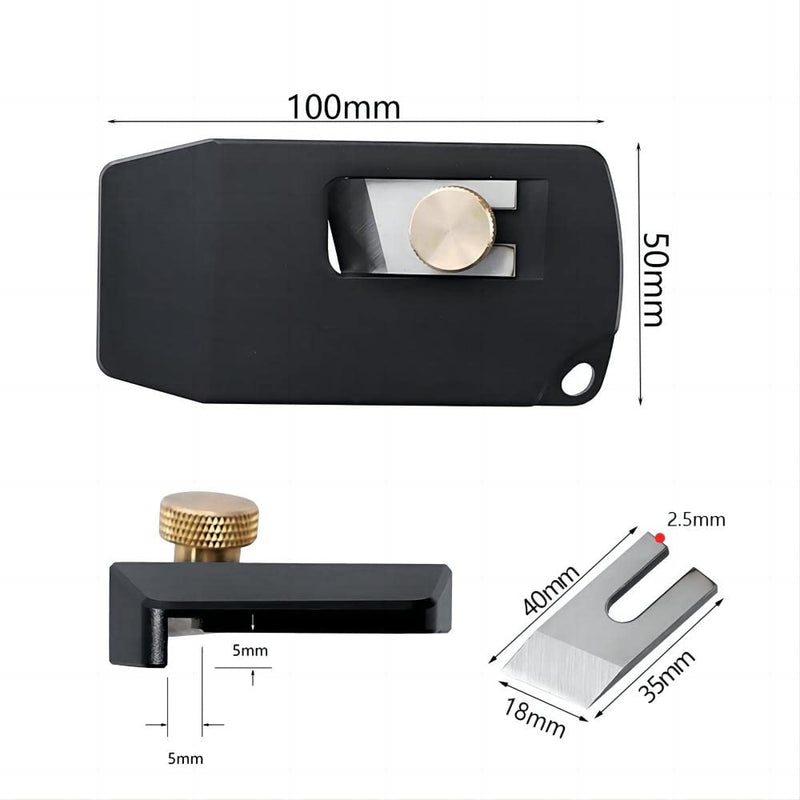 Woodworking Edge Trimmer,Hand Planer Edge Bander with High Speed Steel Blade,Edge Banding Cutter for PVC ABS Melamine Veneer,MG-027Bk Black