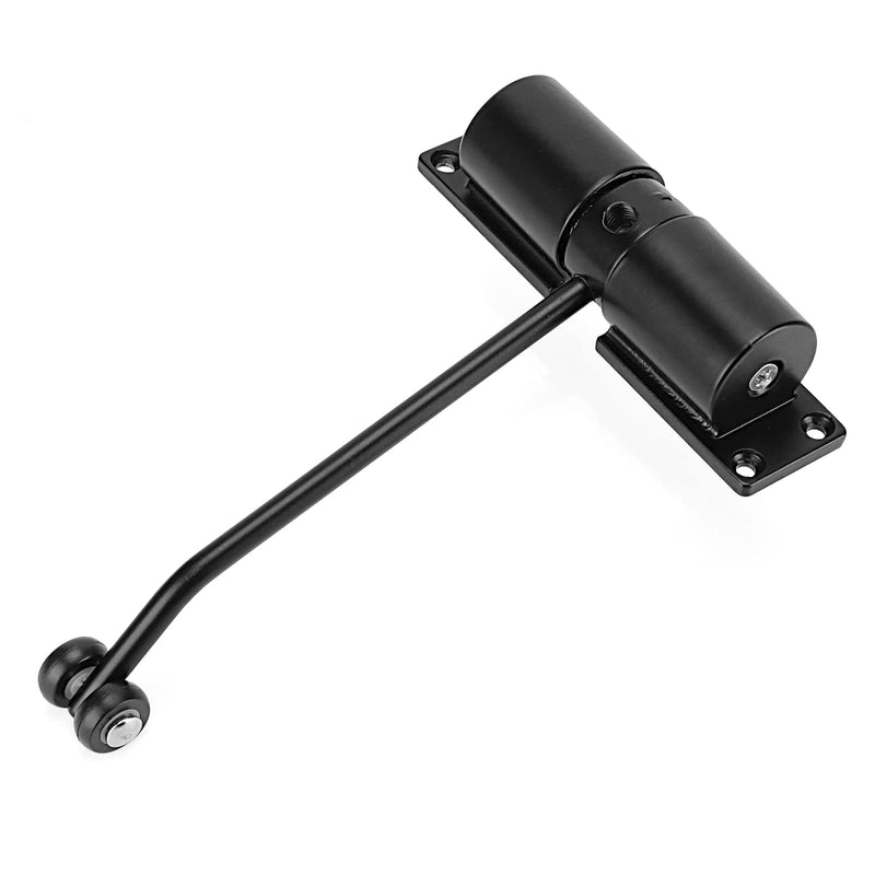 LEXININ 2 Pack Mini Automatic Spring Door Closer, Small Diecast Construction Light-Duty Safety Spring Door Closer to Convert Hinged Doors to Self-Closing, Black