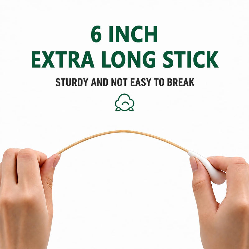 200PCS Long Cotton Swabs in Storage Box,6 Inch Long Cotton Swab with Bamboo Handle for Dogs and Cats - Lint Free,Gentle and Soft Cotton,Ear Swabs Specially Designed for Dogs Ear Cleaning