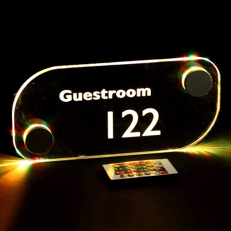 RGB Sign Standoffs, Acrylic LED Lighted Mounts for Signage, Advertising and Display, with Remote Control, 1.3" × 1", Pack of 4 RGB Standoffs with 1 UL Power