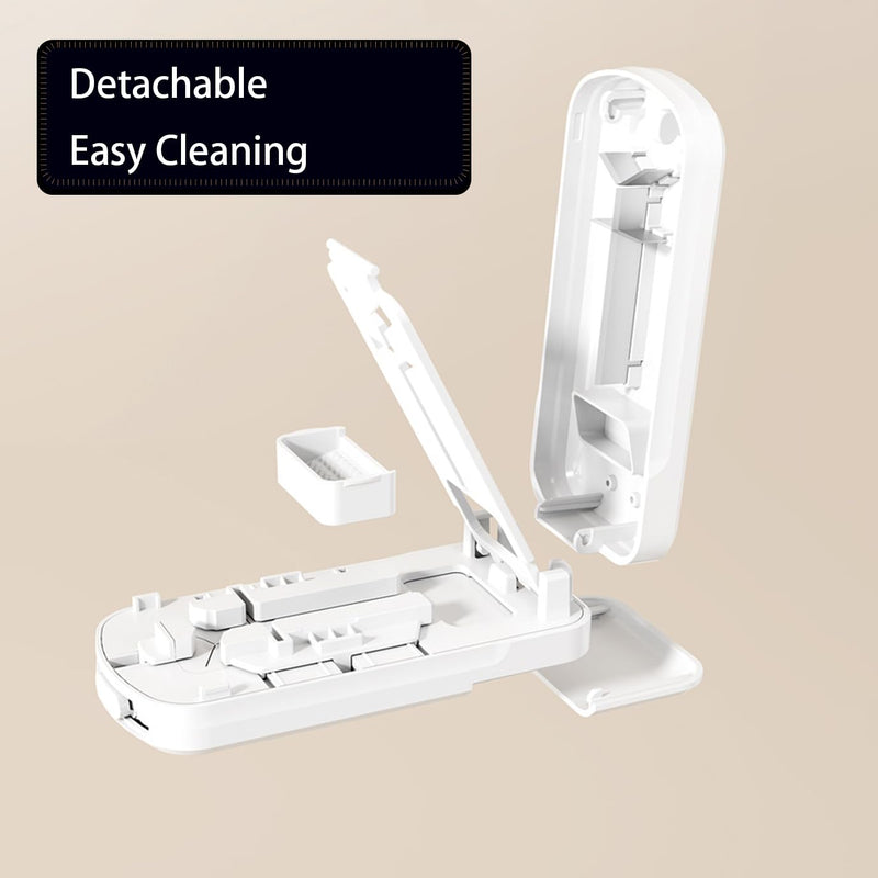 Portable Dual-Blade Pill Cutter and Crusher, Precision Half, Third and Fourth Tablet Splitter with Silicone Grip and Safety Lock for Small, Tiny or Large Pills, Upgraded Version
