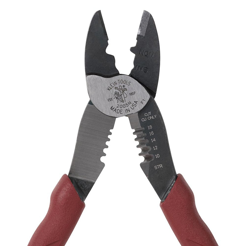 Klein Tools 2005N Wire Cutter, Made in USA, Stripper, Crimper Tool, Strips 10-18 AWG Stranded, Crimps 10-22 AWG Terminals, with Shear Cutter
