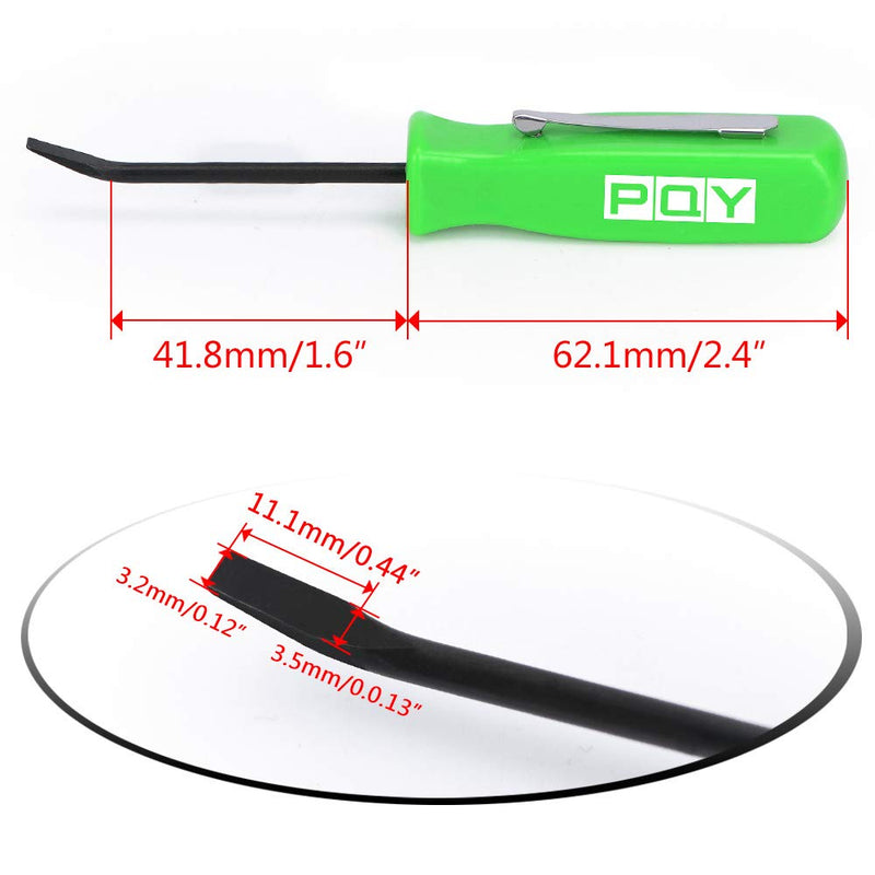 Mini Pocket Pry Bar with Pocket Clip 4.5" Length 3pcs (Green) green