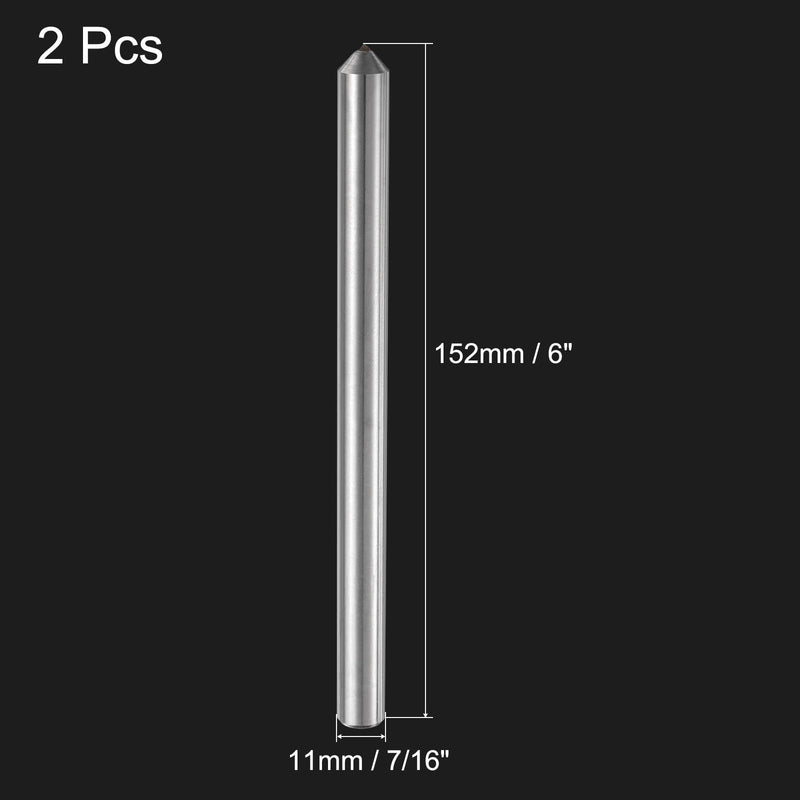 uxcell 2pcs Diamond Dressers, 11mm x 152mm (7/16" x 6") Single Tapered Point Grinding Wheel Round Pen Welded Diamond Dressing Tools, Silver Tone 7/16" x 6" 2
