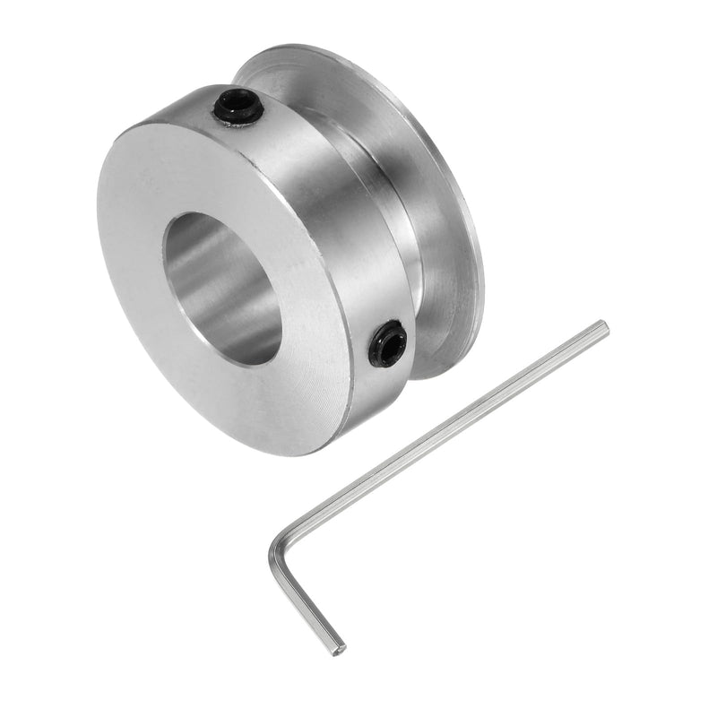 HARFINGTON Single Groove Pulley 12mm Fixed Bore 30mm Outer Diameter Aluminum Alloy with Hex Wrench for Drilling Machine 6mm PU Round Belt 12mmx30mm