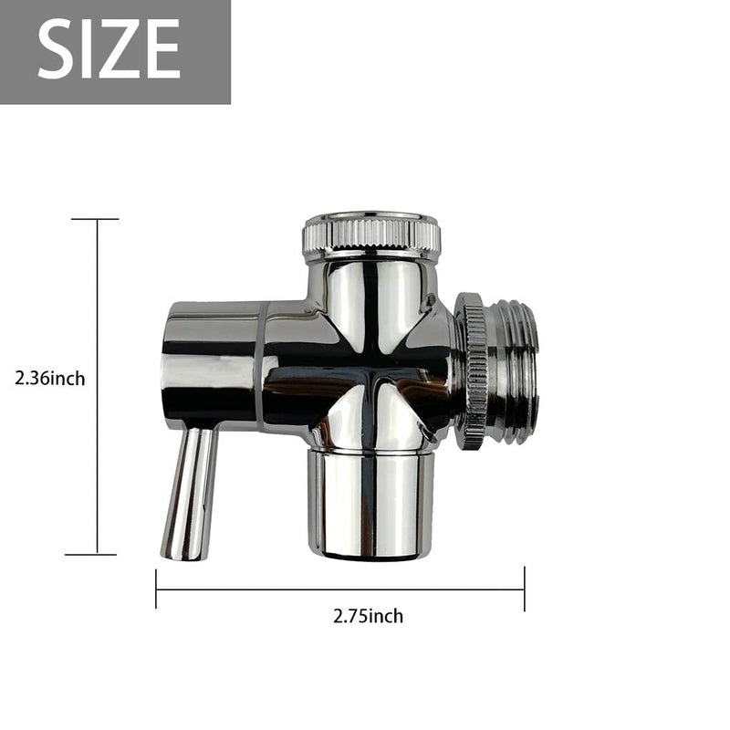 Sink to Garden Hose Diverter All Brass Adapter Valve with Aerator, for Bathroom/Kitchen Sink Faucet Connection Portable Washing Machine/Dishwasher (G1/2 * 3/4", Chrome) G1/2*3/4"