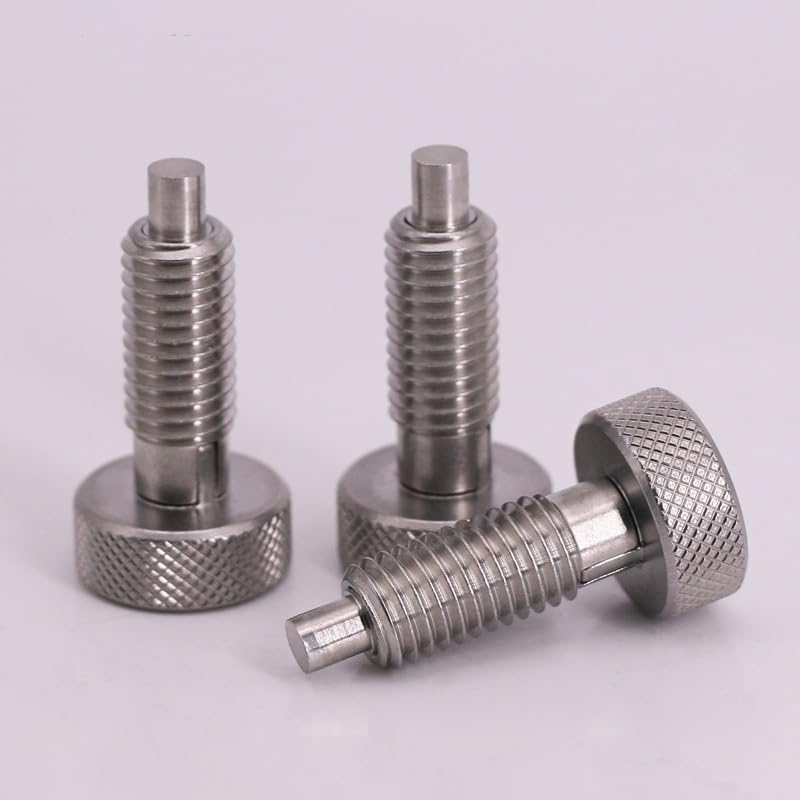 4Pcs Hand Retractable Spring Plunger, Stainless Steel Quick Release Pin M6 Lock Out with Knurled Handle for Rolling Toolbox Packout Tool Box Accessories 4