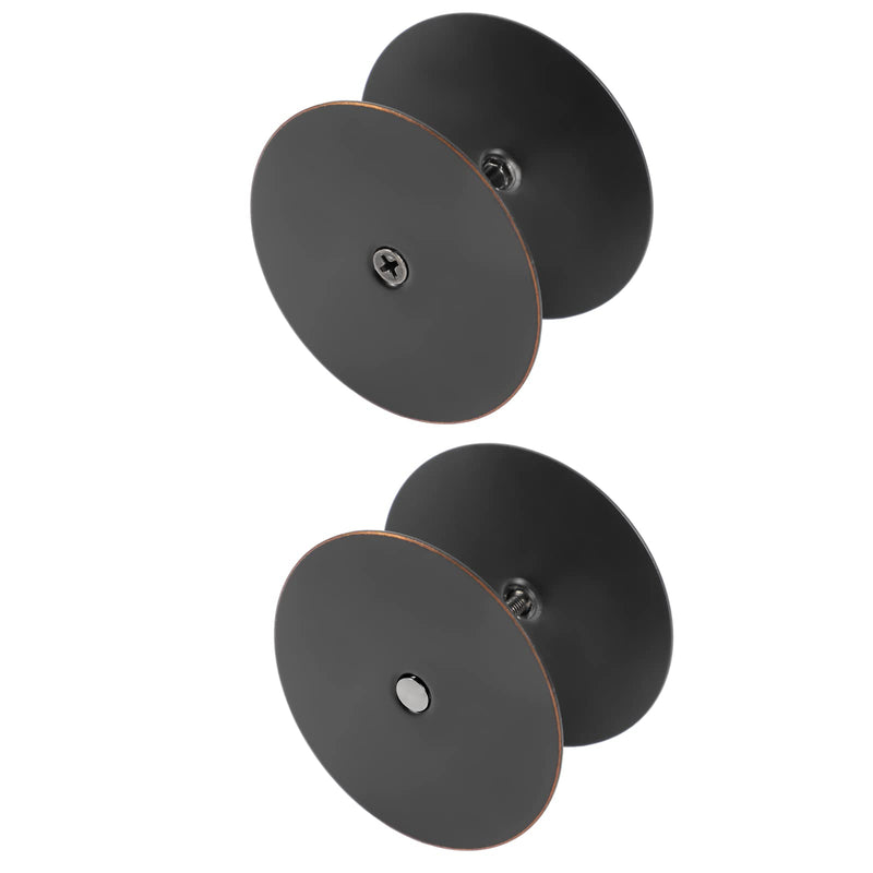 1 Pack Door Hole Cover Plate Oil Rubbed Bronze Deadbolt Cover Plate 2 5/8" Diameter Round Door Knob Hole Filler Plate, 1" and 1.5" Screws, Reinforcer Locks and Doors for Home Security