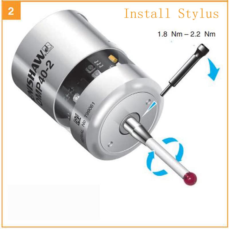 Cmm Touch Probe Stylus,Ruby Ball Stylus for CNC Probe Renishaw OMP40-2 OMP60 A-5000-3712 M4 Thread L100mm 6mm Ball Ceramic Stem