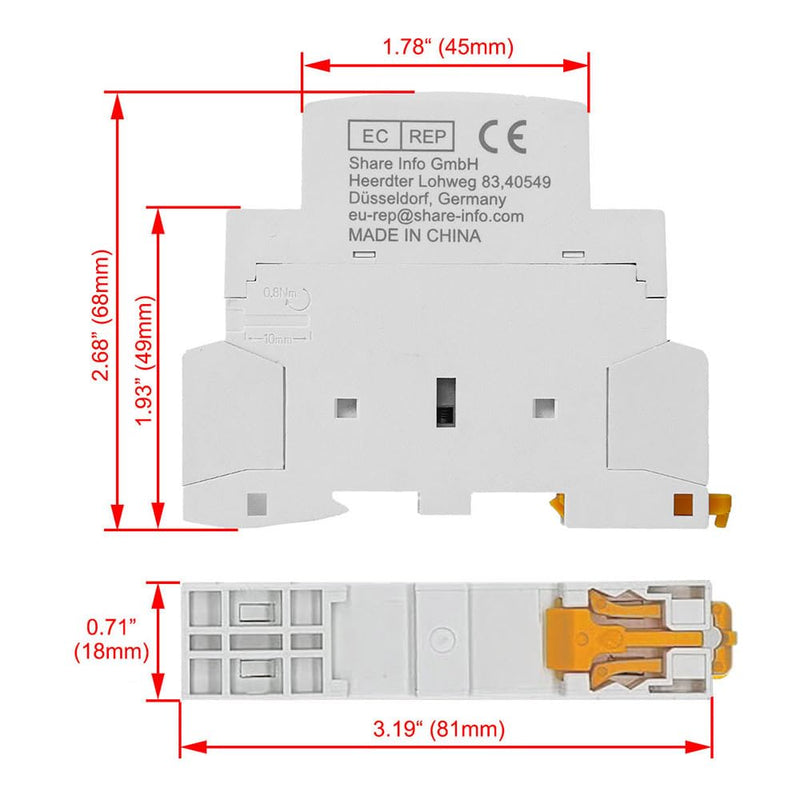 HCH8s-25Z DC Contactor 12V Coil 25A 2NO 2 Pole Universal Circuit Control Automatic Modular Contactor Household Circuit Control Din Rail Mount 2Pole 12v dc Coil contactor