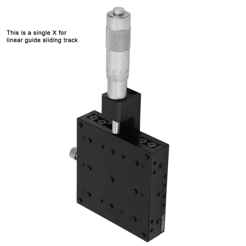 X Axis Manual Precision Linear Stage 80x80mm Micrometer Fine-Tuning Cross Roller Linear Stages Translation Displacement Platform Station Optical Sliding Table