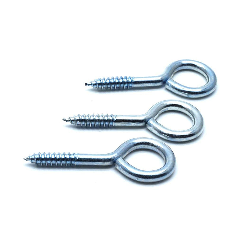 Sscon 200Pcs Screw Eyes 0.75 Inch Eye Shape Screws Eye Hooks Self-Tapping Screws Hanging Hooks Eeybolt Ring Zinc Plated 0.75Inch