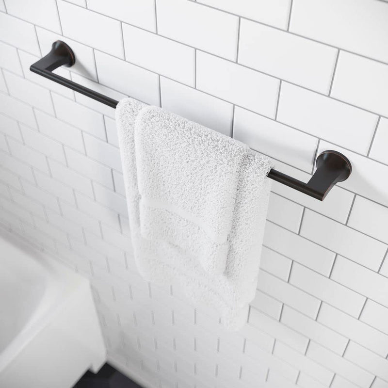 Pfister Pfirst Modern Wall Mounted Bathroom Towel Bar with Tuscan Bronze Finish and Concealed Screw Installation for Contemporary Bathroom Hardware Set BTBPFM2Y 1 Pack Towel Bar 24"