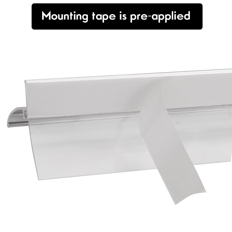 32" Shower Door Drip Rail with Vinyl Sweep, Pre-Applied Mounting Tape, Framed Shower Door Aluminum Bottom Drip Rail Replacement