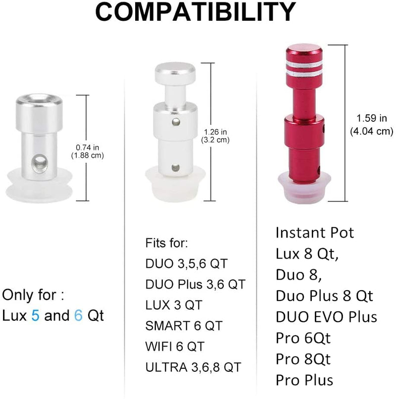 Original Float Valve for Instant Pot Pro 6 Qt 8Qt, Pro Plus, Duo Evo Plus 60, Lux 8 Qt, Duo 8, Duo Plus 8 Qt Replacement Float Valve for Instant Pot with Silicone Seal Ring by Zonefly (2 Pack)