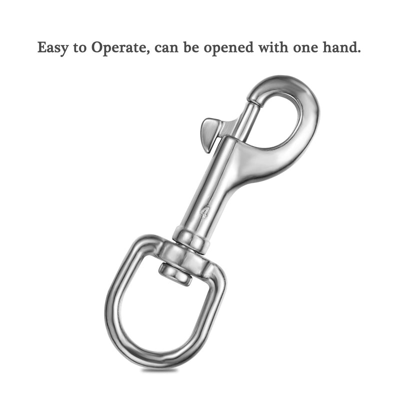 Heavy-Duty Swivel Eye Bolt Snap Hooks 3.58 Inch, Bolt Snaps of Metal, 316 Stainless Steel Single Ended Clips(4 Pcs)