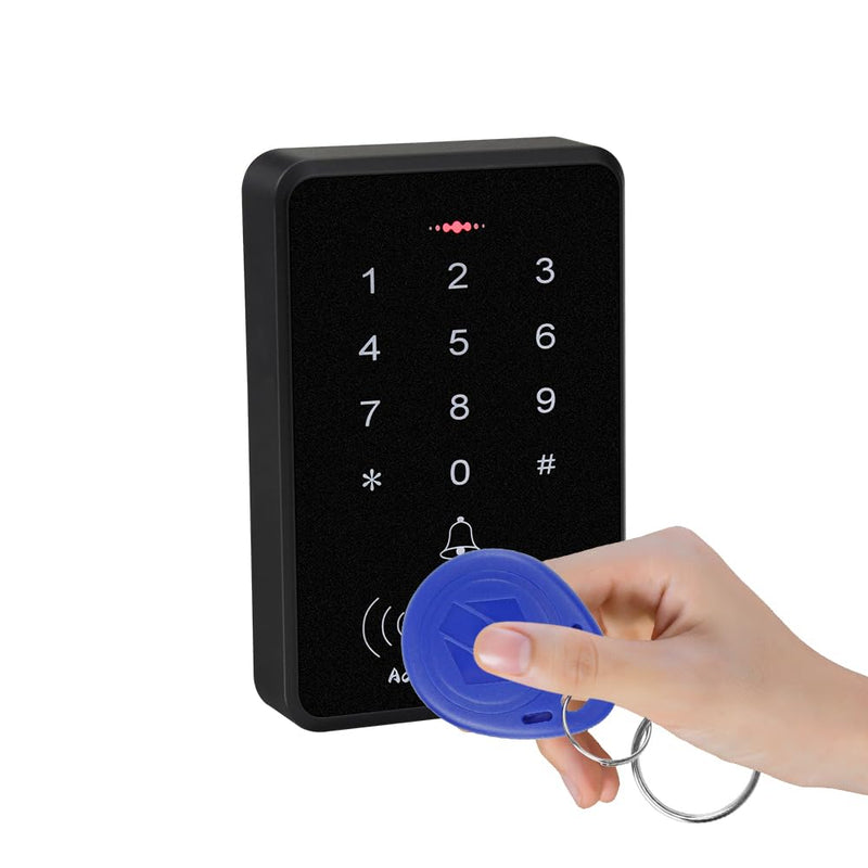 125KHz RFID Keychain Proximity ID Card Token Tag Keypad Card for Access Control System Security Lock Wholesale, Read Only (Blue) (100) 100