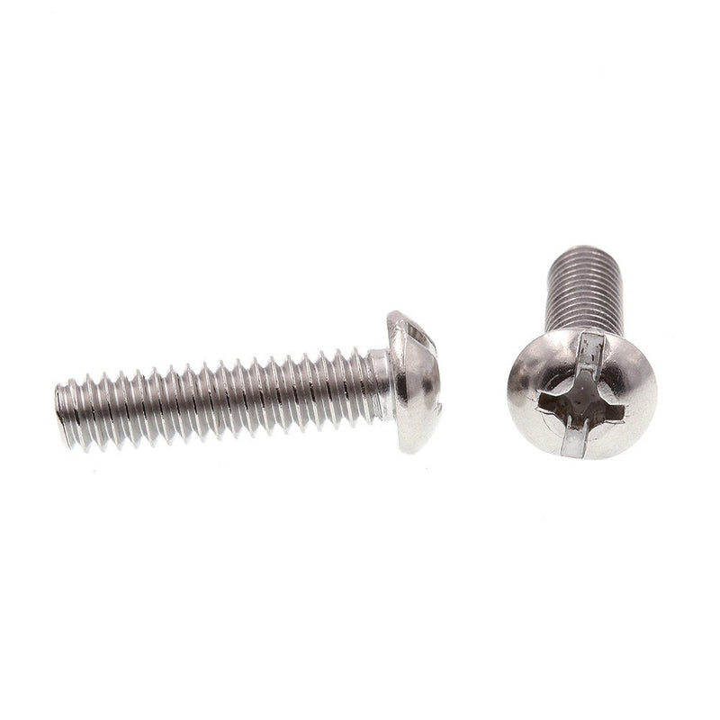 Prime-Line 9005374 Machine Screw, Round Head, Slotted/Phillips Combo, 1/4 in-20 X 1 in, Grade 18-8 Stainless Steel, Pack of 100 100 Pack