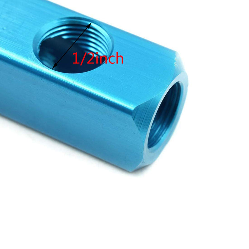 1/2" 2 Ways 5 Ports Air Hose Inline Manifold Block Splitter, Pneumatic Air Compressor Manifold Fitting - Pack of 1 1/2" BSPT, 1Pcs