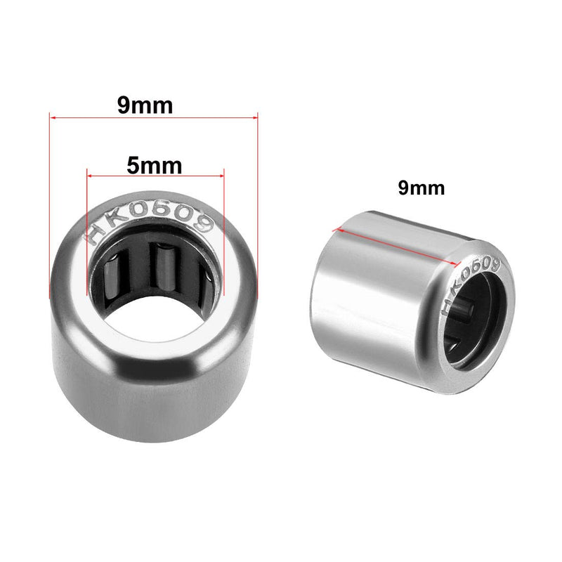 uxcell HK0509 Drawn Cup Needle Roller Bearings, Open End, 5mm Bore Dia, 9mm OD, 9mm Width (Pack of 10) 5x9x9mm