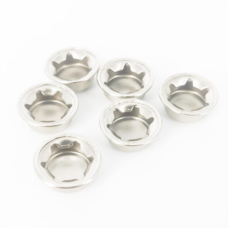 Push on Pushnut Cap Stud 1/2 Inch Axle Cap Nut Zinc Mech Finish for Hand Trucks, Rolling Bins, and Lawn Wagons - 6 Pack 1/2”