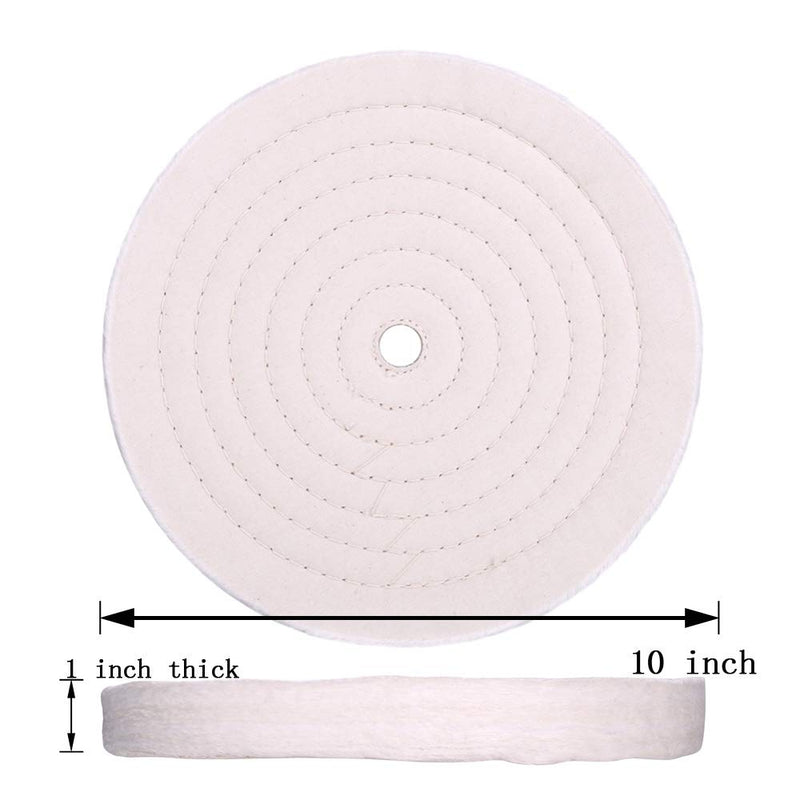 Buffing Polishing Wheel 10 inch Extra Thick Fine Cotton (70 Ply) for Bench Grinder with 3/4'' Arbor Hole,1 Pack 1