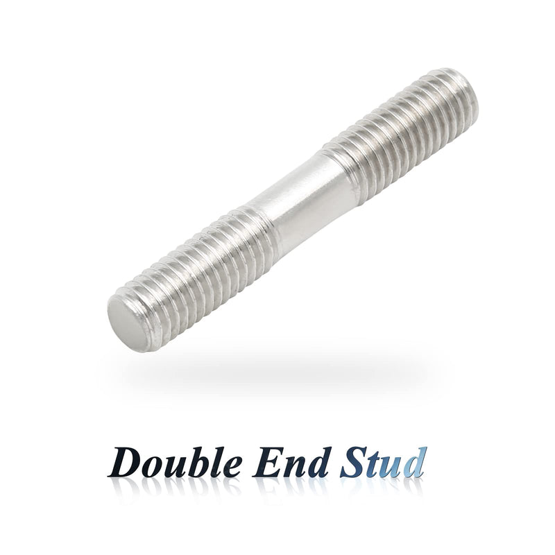 10PCS M8 x 50mm Double End Threaded Stud, Stainless Steel, 50mm Length