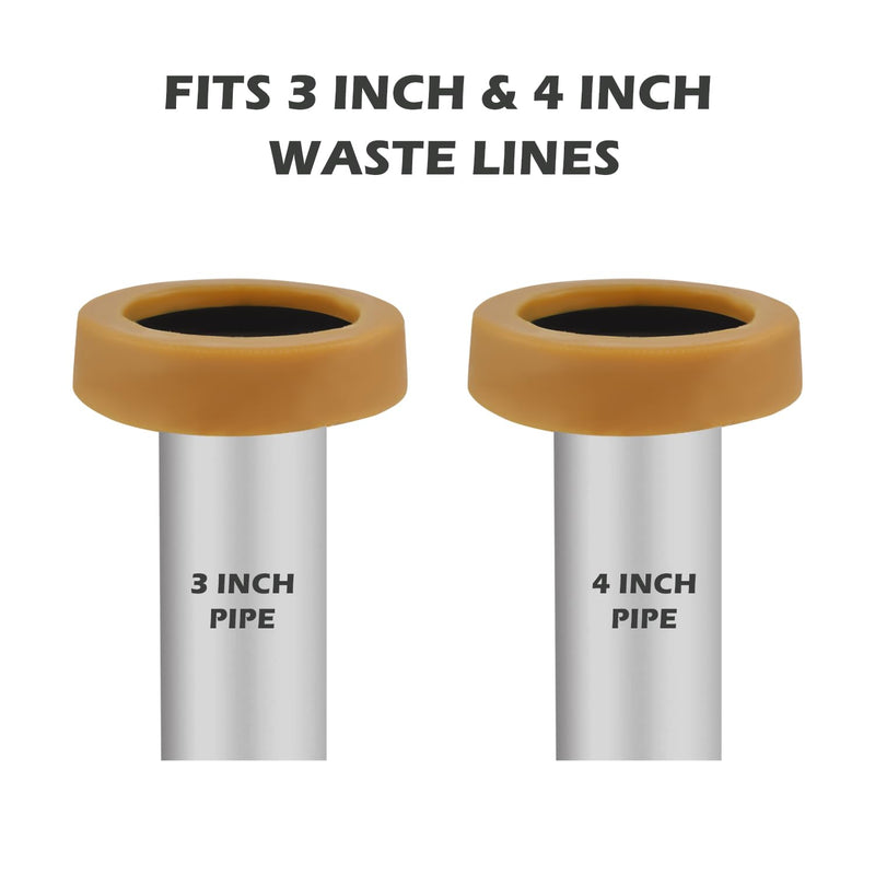 HYDRO MASTER Extra Thick Toilet Wax Ring Kit with Flange and Bolts, Fits 3-inch or 4-inch Waste Lines