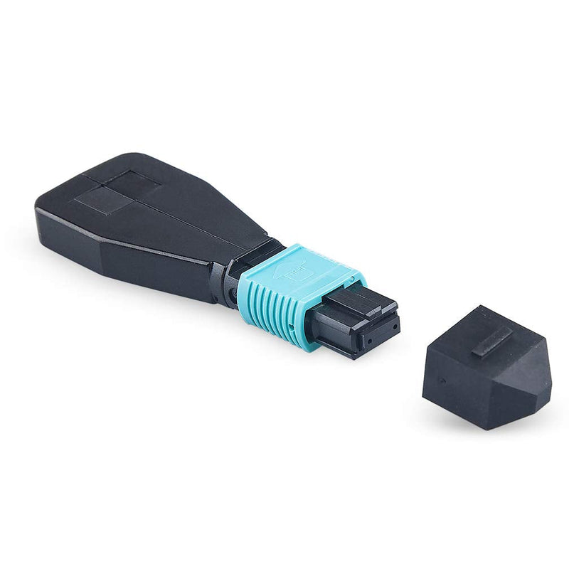MPO Fiber Optic Loopback Adapter, 12-Core MPO Connector Multimode OM3 50/125um Test Plug for QSFP+ Transceiver Testing Applications or Network restorations OM3/MPO/CAP/12 x1