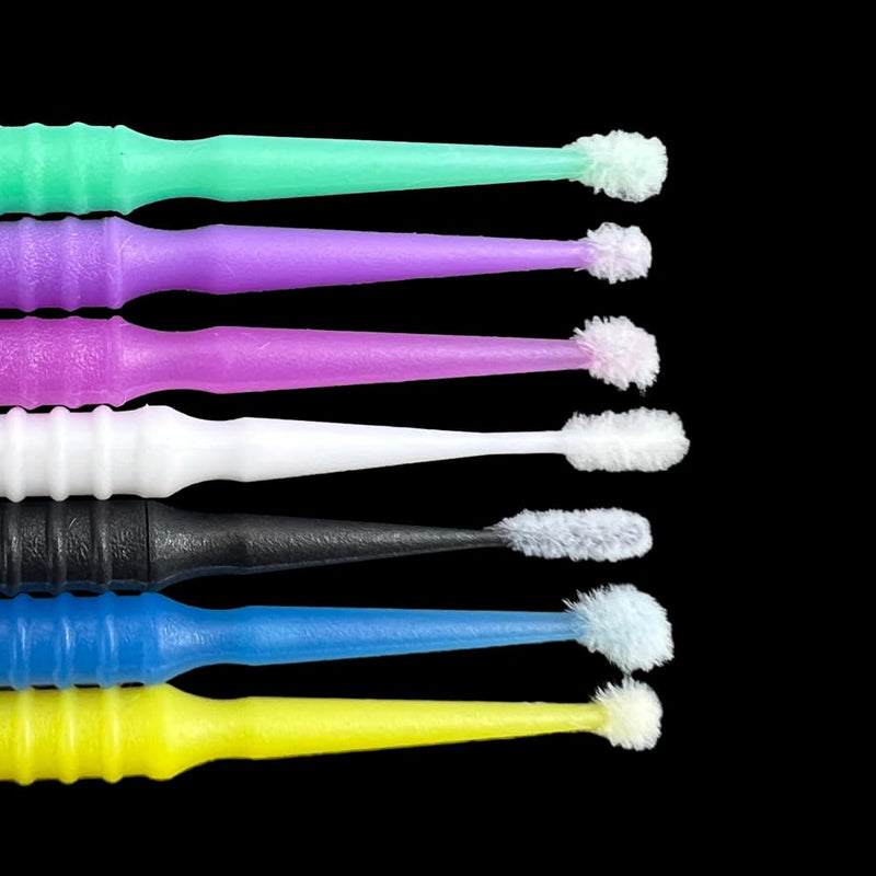 Disposable Dental Micro Applicator Brush, YOUYA DENTAL 400 PCS Latisse Application Bendable Micro Cotton Swabs Mascara Micro Brush for Eyelash Extensions Cleaning Makeup and Personal Care Cleaning 1.5mm Purple-400pcs