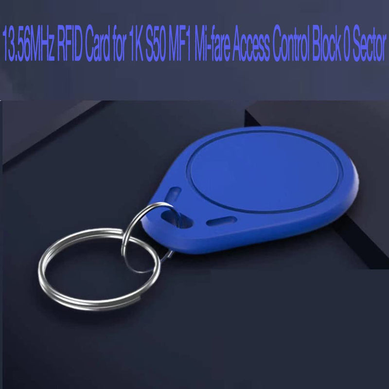 JASAG 100pcs Rewritable UID Smart Keys, Mi-Fare 1K S50 RFID Cards Token NFC Tag Copy Fobs, 13.56MHz ABS Access Control Writable Card, Comply ISO 14443A, Block 0 Sector