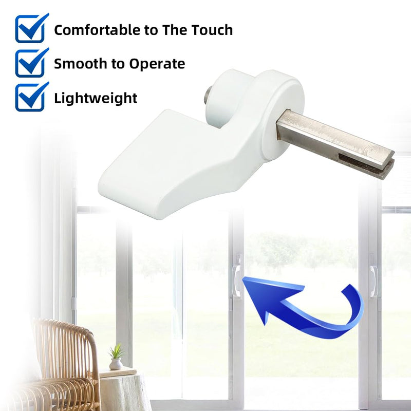 Sliding Door Thumb Turn Door for Pella Interior Handles Lock Knob Black (White) White