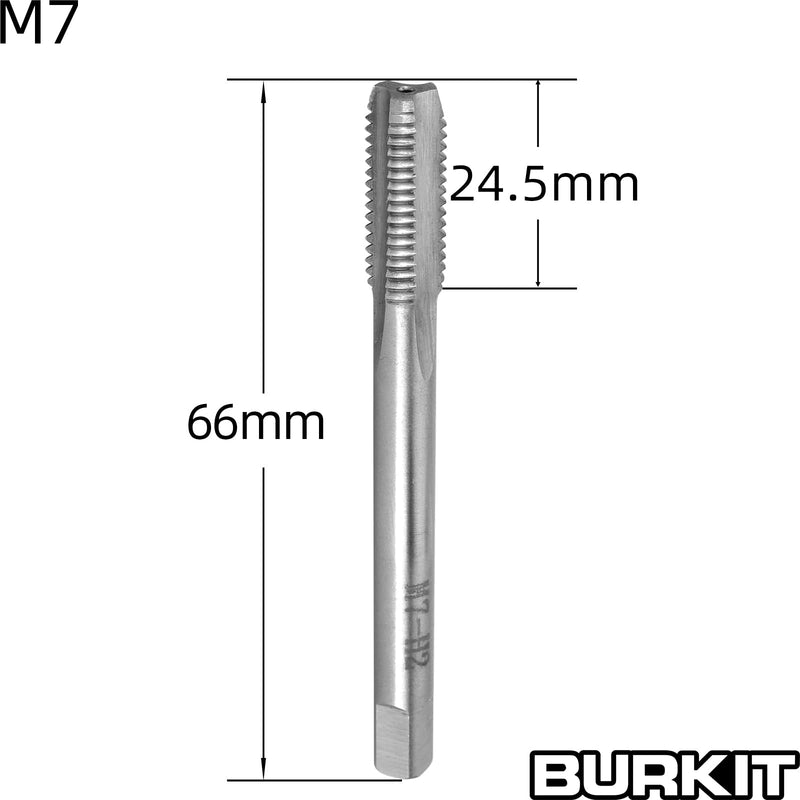 Burkit M7 X 1 Tap and Die Set, M7 x 1.0 Machine Thread Tap and Round Die Right Hand M7x1