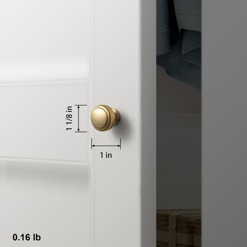 Goo-Ki 6 Pack Champagne Bronze Round Cabinet Knobs – Contemporary Furniture Handles Modern Hardware for Kitchen Drawers