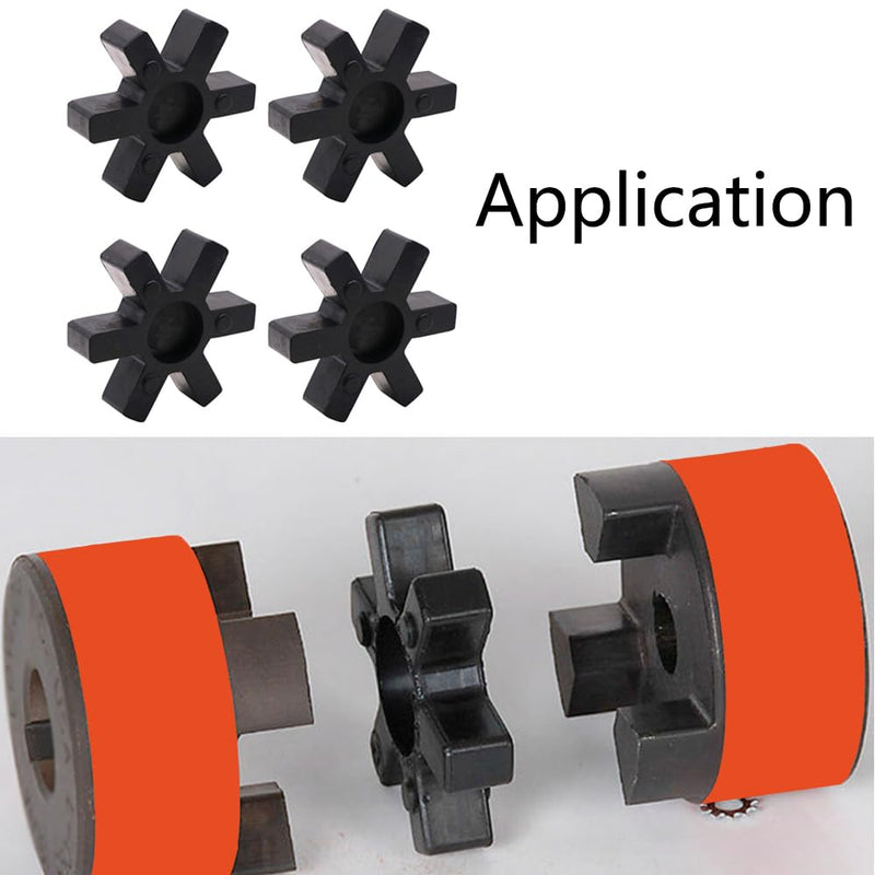 4PCS Spider Flexible Rubber Inserts, L090 Coupling Spider Accessories, Fit for Lovejoy Martin and L-Jaw Couplings Black 4 - NewNest Australia