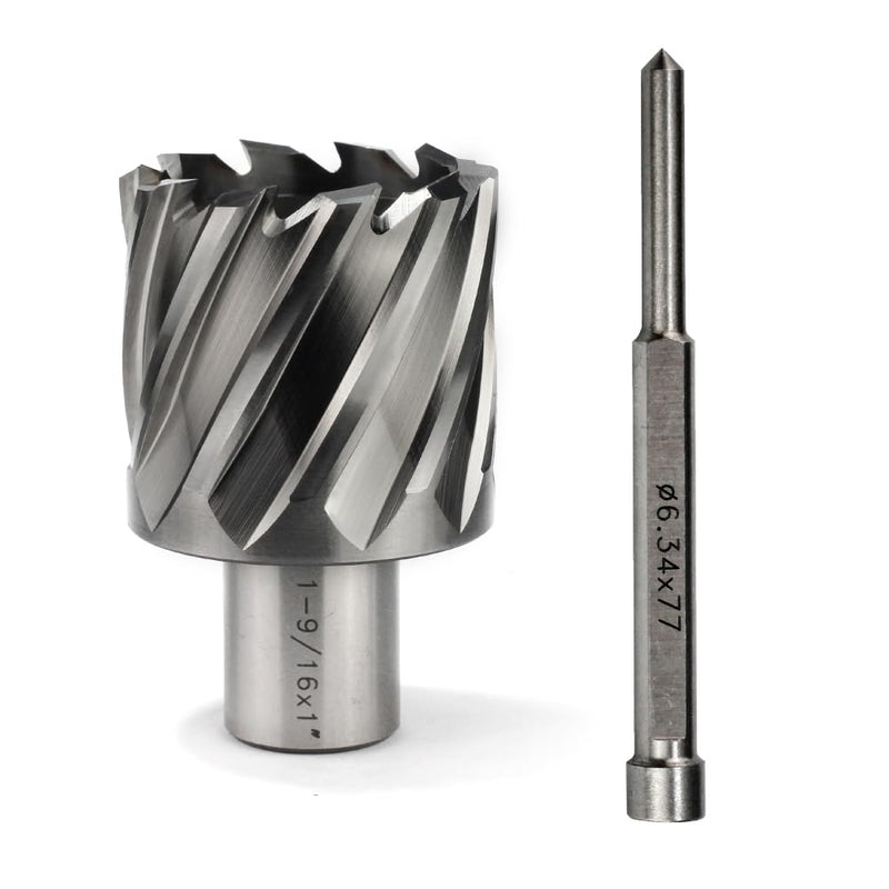 OSCARBIDE 1-9/16" x 1" HSS Annular Cutter 3/4" Weldon Shank Mag Drill Bit | 2 Flat | 1-9/16"Cutting Diameter | 1"Cutting Depth | Burr-Free Holes | Rapid Chip Removal | 10x Faster Than Twist Drills