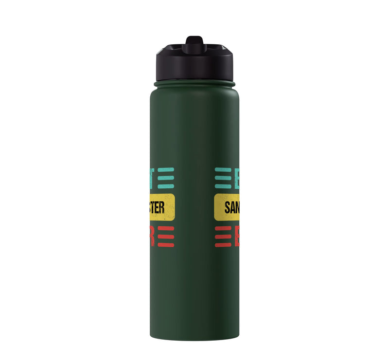 Sand Blaster Stainless Steel Insulated Water Bottle Dark Green 30 Ounces