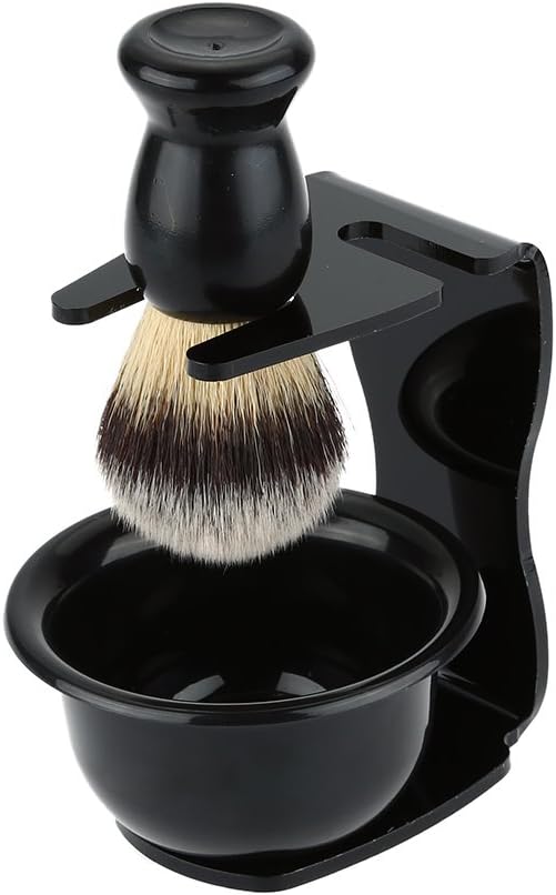 Shave Brush Kit 3 in 1 Modern Design Acrylic Shaving Set Frame Basic Shaving Soap Bowl Hair Shaving Brush Shaving Razor Shave Clean - NewNest Australia