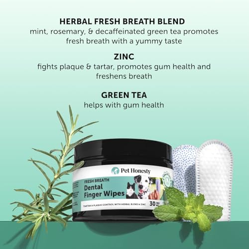 Pet Honesty Dog Dental Care Virtual Bundle – Dental Finger Wipes (30 Ct) + Brush Buddies Dental Sticks for Large Dogs (8 Ct) – Teeth Cleaning, Plaque & Breath Support