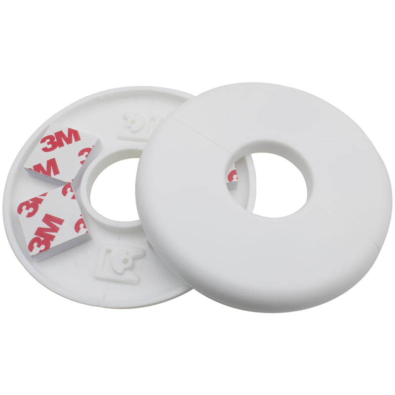 2pcs Wall Split Flange ABS Plumbing Cover Plates Self-Adhesive Escutcheon Plate Cover for Water Pipe Faucet Decoration Accessories (26mm / 1.02inch White) 26mm